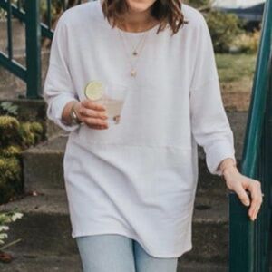 Only Child Dylan Tunic in Cotton/Silk, Oatmeal XS